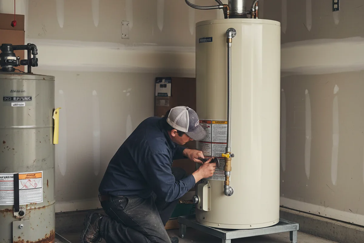 Water heater and shutoff valve replacement in Athena